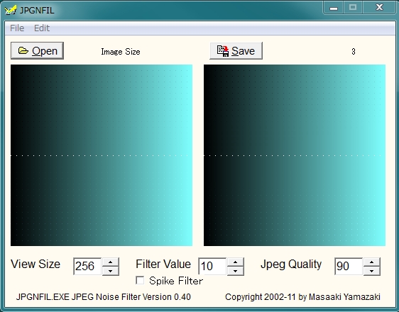 ぼやけた画像ファイル(jpg)のにじみ・ノイズ除去ソフト